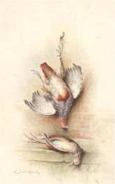 Chabellard - Mid 20th Century Watercolour, Pheasant Still Life