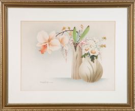 Contemporary Watercolour - Orchid Ikebana