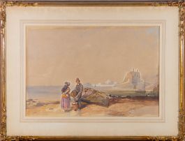 Framed Mid 19th Century Watercolour - The Fisherman's Wife