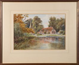 Early 20th Century Watercolour - Lake Scene with Figures