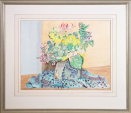 20th Century Watercolour - Vibrant Floral Composition