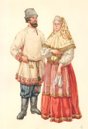 Fedorov Oleg (b.1959) - Signed 1996 Watercolour, Olonetsk Province Attire