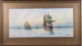 A.B. - Late 19th Century Watercolour, On the Thames