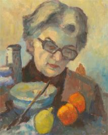 Barbara Doyle (b.1917) - Contemporary Oil, Reading The Recipe