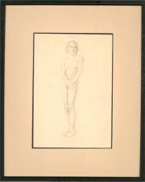 Mary Kenyon - 1932 Graphite Drawing, Standing Female Nude