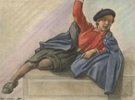 Giorgio Matteo Aicardi (1891-1985) - Mid 20th Century Pastel, Reclining Woman