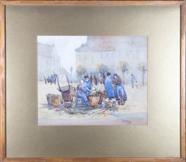 E.P. Allen - Early 20th Century Watercolour, Market Square