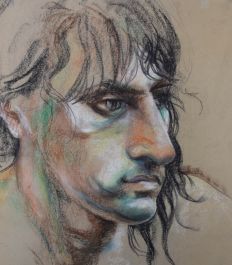 Patricia da Lima - 20th Century Pastel, Profile Portrait