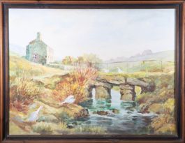 L. Rowe - Framed 20th Century Oil, River Cottage