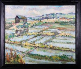 René Message - Impressionist Mid 20th Century Oil, Salt Marshes