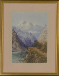 S.E. Bedford - 1875 Watercolour, Mountain View
