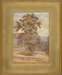 P.K. Ramsay - 1918 Watercolour, Village Scene