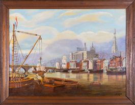 Niville - 1976 Oil, Newcastle Harbour