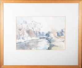 Patrick Nairne (1921-2013) - 1974 Watercolour, River Mole near Box Hill