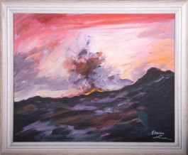 Contemporary Acrylic - Stormy Sea at Sunset