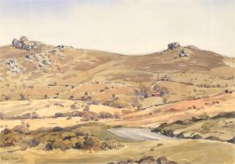 Brian C. Wade - Contemporary Watercolour, Hillside View