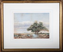 L. Travers - 1888 Watercolour, Horses Under a Tree