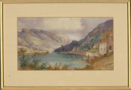 Daniel Smith - Mid 19th Century Watercolour, Mountainous River Scene