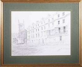 Contemporary Graphite Drawing - Raby Street, Bath