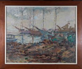 1968 Oil - Port Scene