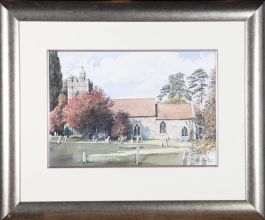 John Howell - 1973 Watercolour, Church View