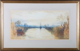 B. Austin - 1898 Watercolour, Sailing at Dusk