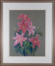 Valerie Hansen - 20th Century Pastel, Pink Lilies