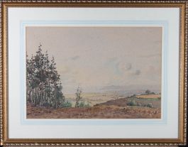 L.G. Saunders - 1935 Watercolour, Scarborough from the Woods