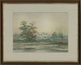 20th Century Watercolour - Canada Geese