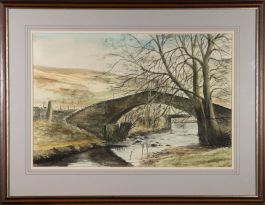 David Lamb - Contemporary Watercolour, LumbFoot Packhorse Bridge