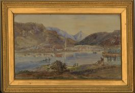 Early 20th Century Watercolour - Alpine Town