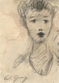 Edouard Joseph Goerg (1893-1969) - Early 20th Century Conte Drawing, Young Woman