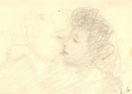 Edouard Joseph Goerg (1893-1969) - Graphite Drawing, Ghostly Kiss