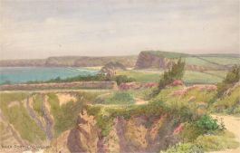 William Edward Croxford (1852-1926) - 1921 Watercolour, Near Porth, Newquay