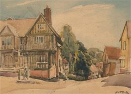 Horace Tuck (1876-1951) - Early 20th Century Watercolour, Tudor Street Scene
