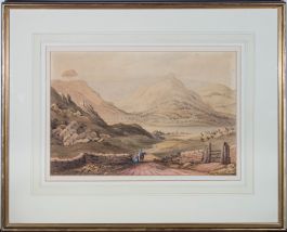 W. Dewhurst  - 1861 Watercolour, Riding Down to the Lake