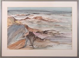 Gwen Wagor (1924-2011) - 20th Century Watercolour, Rocky Shoreline