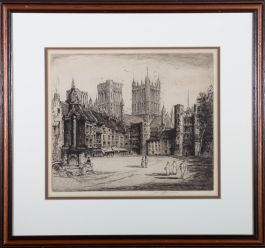William Renison (1862-c.1940) - Early 20th Century Etching, Wells Marketplace