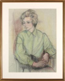 English School Mid 20th Century Pastel, A Lady
