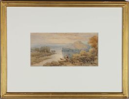 Sophy S Warren (act.1864-1878) - Watercolour, The River at Dawn