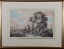 Follower of Paul Sandby  RA (1731-1809) - Georgian Watercolour, The Watermill