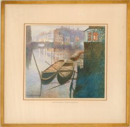 W. McBretney after Albert Baertsoen - 1916 Watercolour, Night on a Canal