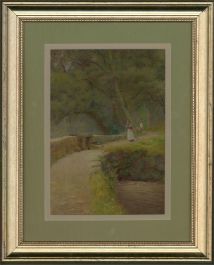Percy Brooke (1869-1916) - 1908 Watercolour, Collecting Firewood
