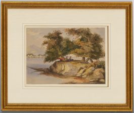 Attrib. Henry Maurice Page - 19th Century Watercolour, Resting by the Port