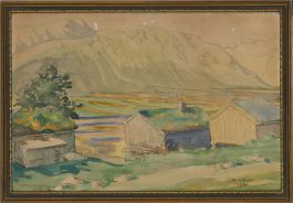 R. Adler - 1931 Watercolour, In The Valley
