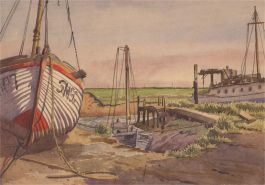 David William Burley (1901-1990) - 20th Century Watercolour, The Boat Yard