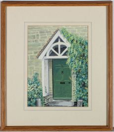 Mid 20th Century Gouache - The Green Door