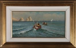 Radames Scoppa (1877-1957) - Mid 20th Century Oil, I Pescatori