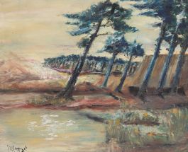 French School  Mid 20th Century Oil - Landscape with Scots Pine