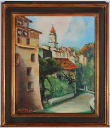 A. F. Henry - Framed 1956 Oil, Old Town